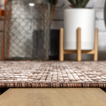 Madrid Vintage Filigree Textured Weave Indoor/outdoor Runner Rug